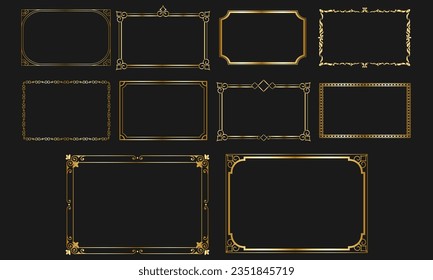 golden luxury vintage frame collection set