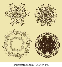 Golden luxury Vintage frames and scroll elements