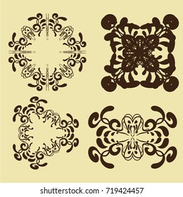 Golden luxury Vintage frames and scroll elements