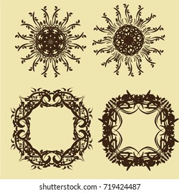 Golden luxury Vintage frames and scroll elements