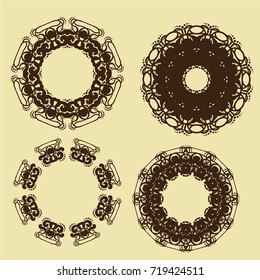 Golden luxury Vintage frames and scroll elements