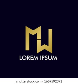 golden M initial letter for technology and business company