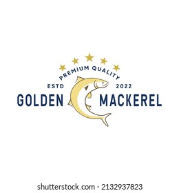 Golden Mackerel logo vector design, for business product identity