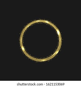 Golden magic circle abstract shape. Vector illustration
