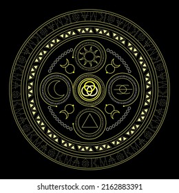 Magic Circle Ring Magic Spell Ring Stock Vector (Royalty Free ...