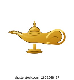 Golden magic genie lamp