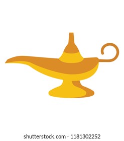 
A golden magic lamp for decoration 
