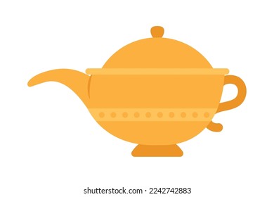golden magic lamp on white background
