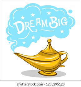Golden Magic lamp vector illustration