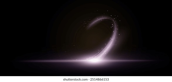 Golden magic light effect with many sparkling bokke and shimmering glitter light effects. Magical golden shimmer effect for web design and fairytale decor. Vector	
