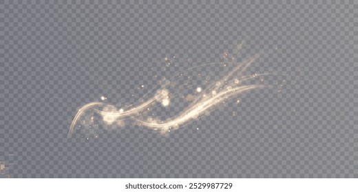 Efecto de luz mágica dorada con muchos efectos de luz brillantes y brillantes. Efecto mágico de brillo dorado para Diseño web y hada ui. Vector