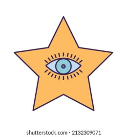 golden magic star with eye