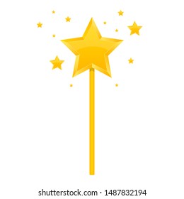 Golden magic wand vector design illustration isolated on white background