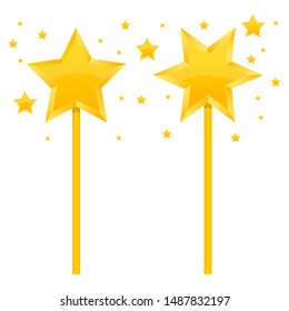 Golden magic wand vector design illustration isolated on white background