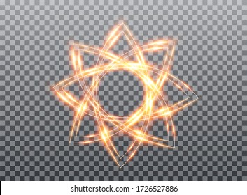 Golden magic wave. Gold trail isolated