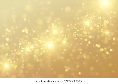 Golden magical background with sparkling lights