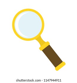 Golden magnifying glass vector illustration