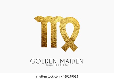 Golden maiden. Golden zodiac sign. Maiden zodiac