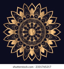 Golden mandala background with arabic islamic pattern illustration icon vector