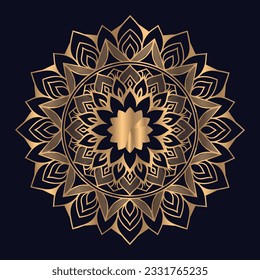 Golden mandala background with arabic islamic pattern illustration icon vector
