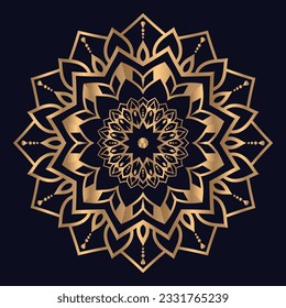 Golden mandala background with arabic islamic pattern illustration icon vector