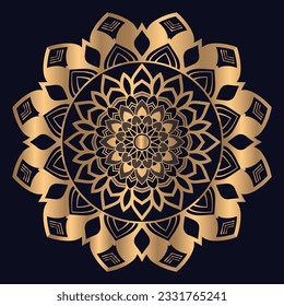 Golden mandala background with arabic islamic pattern illustration icon vector