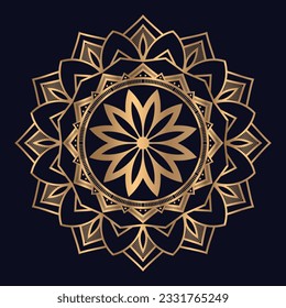 Goldener Mandala-Hintergrund mit arabischer islamischer Mustergrafik, Vektorsymbol