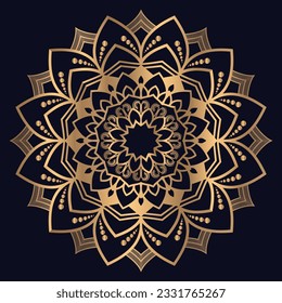 Goldener Mandala-Hintergrund mit arabischer islamischer Mustergrafik, Vektorsymbol