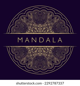 Fondo dorado de Mandala. Diseño de estilo indio. Patrón de lujo para Henna, decoración Mehndi. Mandala para impresión, tarjeta, invitación, afiche, portada, folleto, volante, banner. Ilustración vectorial.