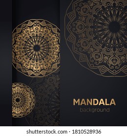 Vector de diseño de fondo de Mandala dorada