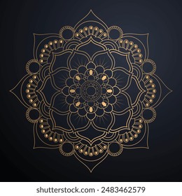 Golden Mandala Hintergrund und eps Datei herunterladen.