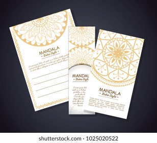 golden mandala boho style flyers