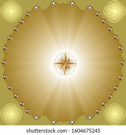 Golden mandala circle pattern, Geometric gold logo template, Phone Cases & Stickers, Decorative round lace decor, Foil ornament, Floral circular pattern, art decor frames, brochure and flyer design.