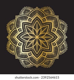 Golden Mandala Circular pattern, mandala for Henna, Mehndi, tattoo, decoration, luxury mandala, golden pattern