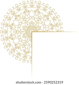 Golden Mandala Corner Line Art