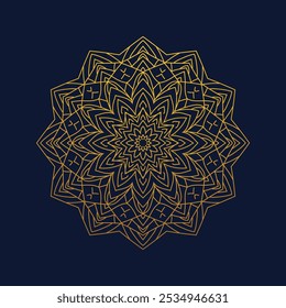 Diseño de mandala dorado en ilustrador de adobe