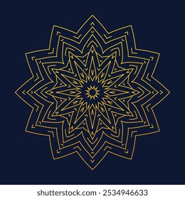 Diseño de mandala dorado en ilustrador de adobe