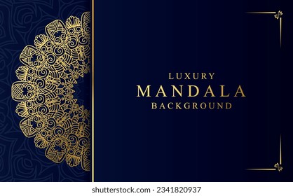 Golden mandala design background vector illustration