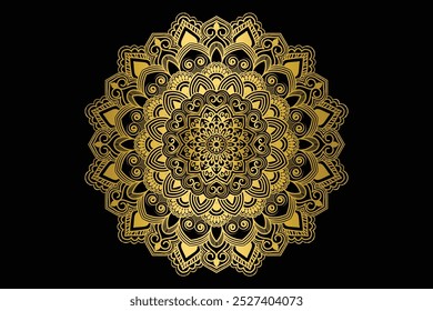 Golden Mandala Design, can be used in background