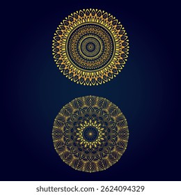 golden Mandala design. Decorative golden mandala. Mandala for henna, mehendi, tattoo, Decorative ethnic ornamental elements, Oriental patterns. Spiritual golden mandala