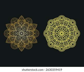 design Mandala dourado. Mandala dourada decorativa. Mandala para hena, mehendi, cartão de visita, modelo, tatuagem, elementos decorativos étnicos ornamentais, cartão. Mandala dourada espiritual	