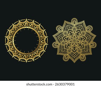 design Mandala dourado. Mandala dourada decorativa. Mandala para hena, mehendi, cartão de visita, modelo, tatuagem, elementos decorativos étnicos ornamentais, cartão. Mandala dourada espiritual	