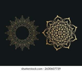 golden Mandala design. Decorative golden mandala. Mandala for henna, mehendi, business card, template, tattoo, Decorative ethnic ornamental elements, card. Spiritual golden mandala	