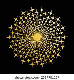 golden mandala design element transparent background