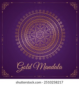 diseño de mandala dorado, arte dibujado a mano, patrón de arte de mandala indio, yoga, arte de mandala relajante y fácil para el diseño del tatuaje, diseño de mandala de Vector