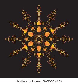 Golden Mandala Design for multiple use of designers, fully editable layers