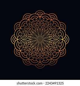 Golden mandala design vector illustration.
