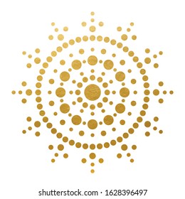 Golden Mandala Dot Art - Decoration Ornament Consisting of Dots - Vector 