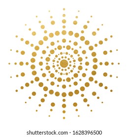 Golden Mandala Dot Art - Decoration Ornament Consisting of Dots - Vector 