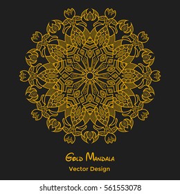 Golden mandala, Eastern ethnic ornament. Business pattern.
